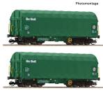 ROCO 6680056 - 2-tlg. Set: Schiebeplanenwagen, On Rail